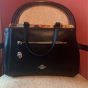 Coach Black Leather Satchel Bag